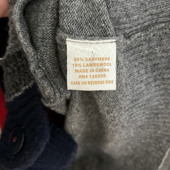 WENDI REED Cashmere Turtleneck Cardigan Striped Colored Placket - Size 1 (Small) - Picture 6 of 10